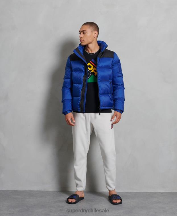 hombres Superdry azul chamarra acolchada con código sportstyle 2R68Z1178