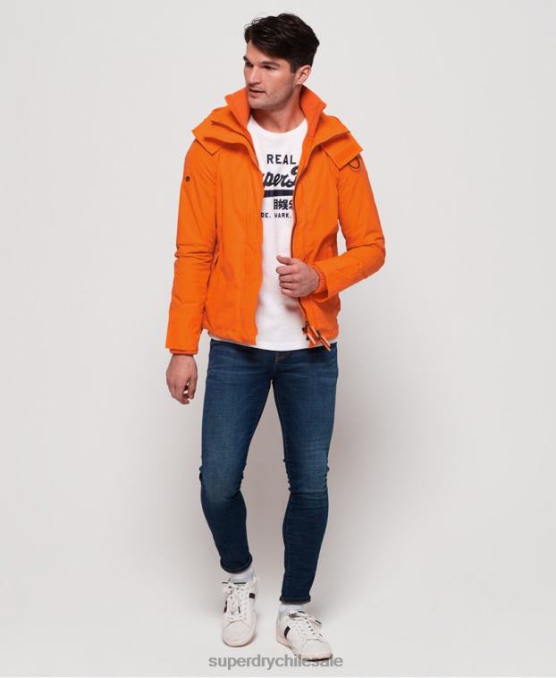 hombres Superdry azul chamarra cortavientos técnica con capucha y cremallera pop 2R68Z4791