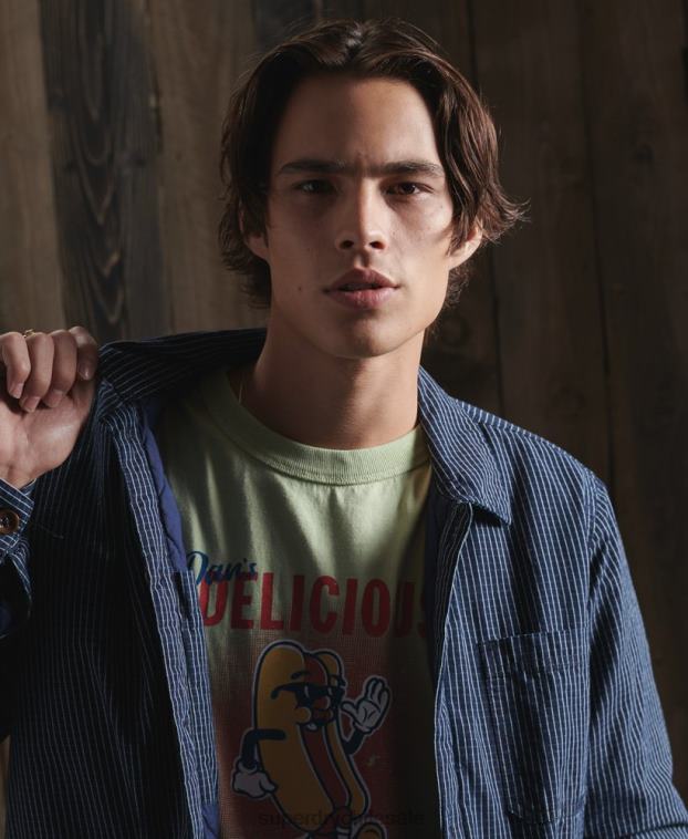 hombres Superdry azul chamarra de artista con forro seco de edición limitada 2R68Z4724