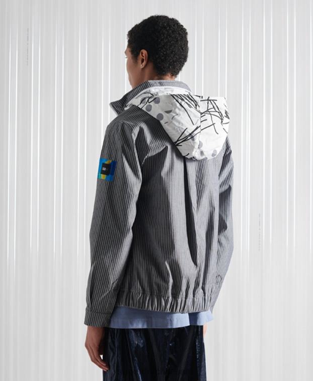 hombres Superdry azul chambray con rayas de chambray sdx de edición limitada 2R68Z4767
