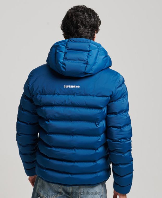 hombres Superdry azul chaqueta acolchada termosellada 2R68Z1074