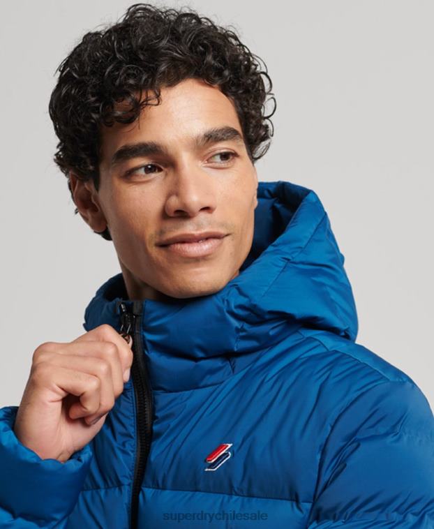hombres Superdry azul chaqueta acolchada termosellada 2R68Z1074