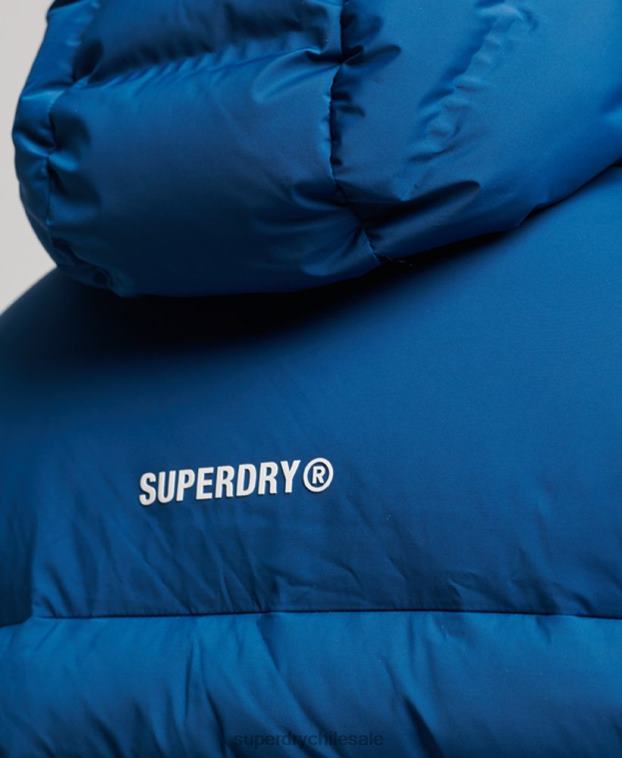hombres Superdry azul chaqueta acolchada termosellada 2R68Z1074