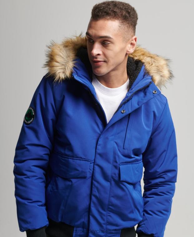 hombres Superdry azul chaqueta bomber everest 2R68Z4558