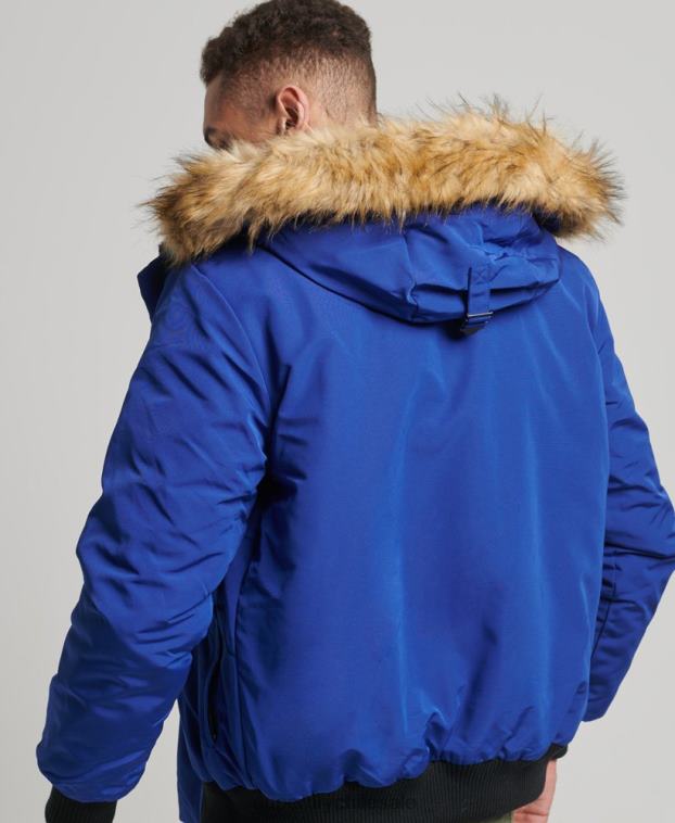hombres Superdry azul chaqueta bomber everest 2R68Z4558
