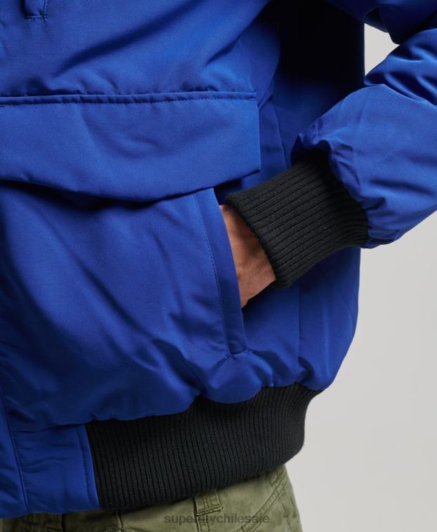 hombres Superdry azul chaqueta bomber everest 2R68Z4558