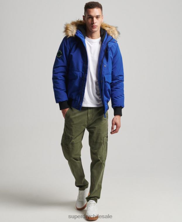 hombres Superdry azul chaqueta bomber everest 2R68Z4558
