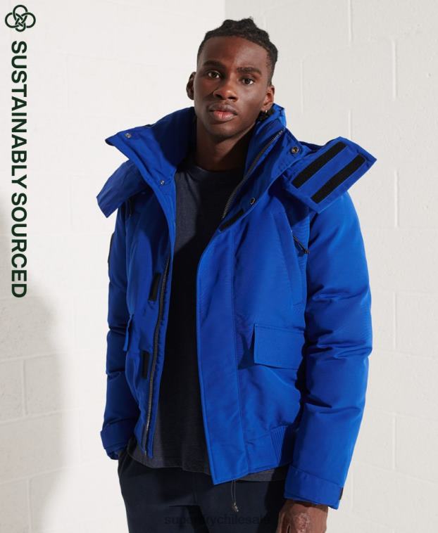 hombres Superdry azul chaqueta bomber everest 2R68Z4615