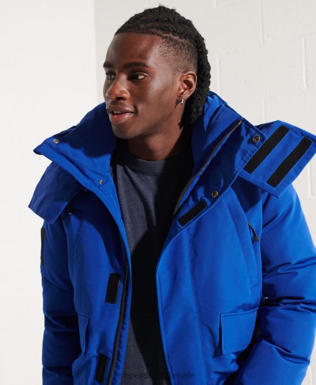 hombres Superdry azul chaqueta bomber everest 2R68Z4615