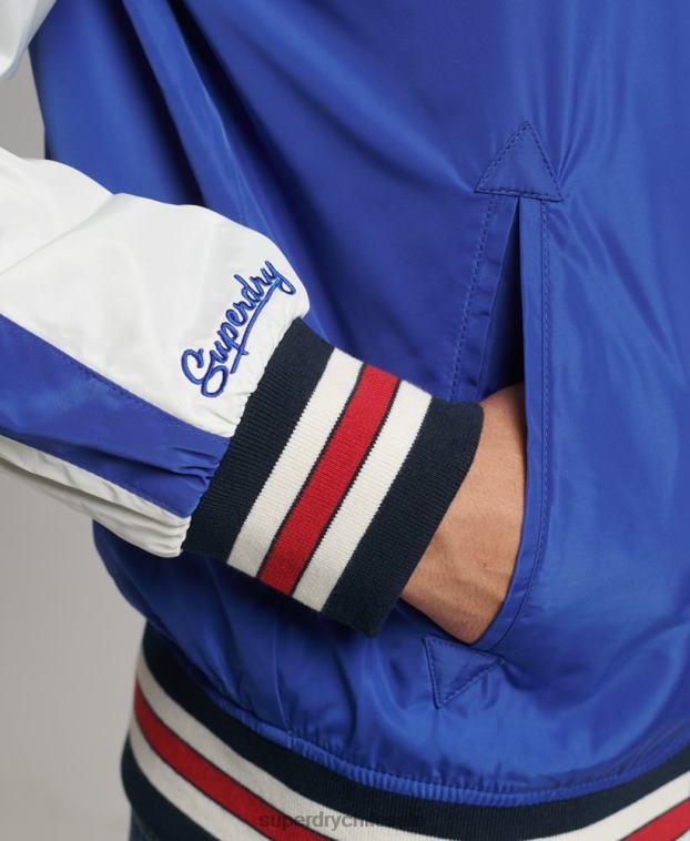 hombres Superdry azul chaqueta bomber suika 2R68Z4463
