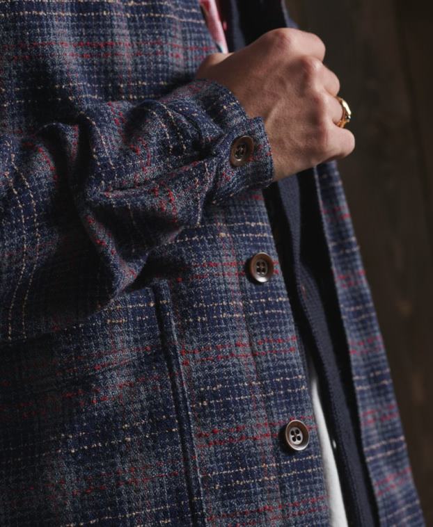 hombres Superdry azul chaqueta de lana seca de edición limitada 2R68Z4761