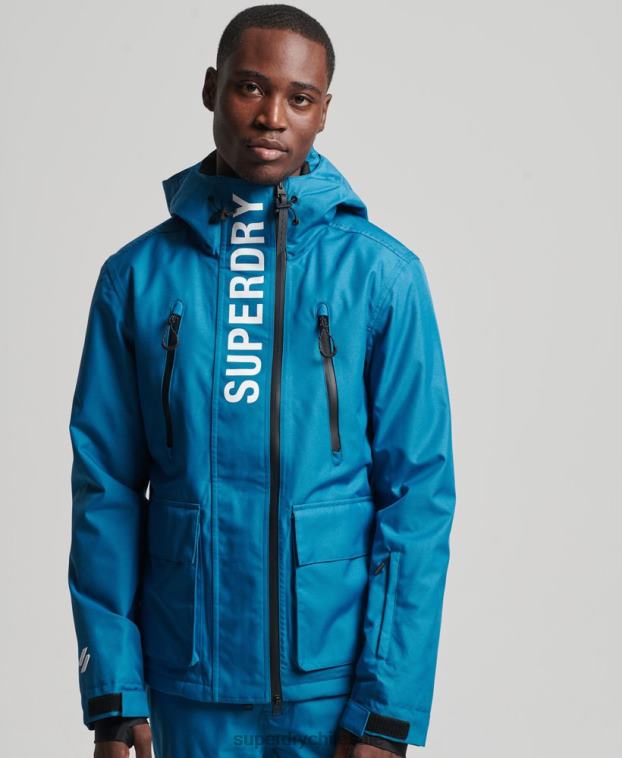 hombres Superdry azul chaqueta de rescate de esquí 2R68Z1375