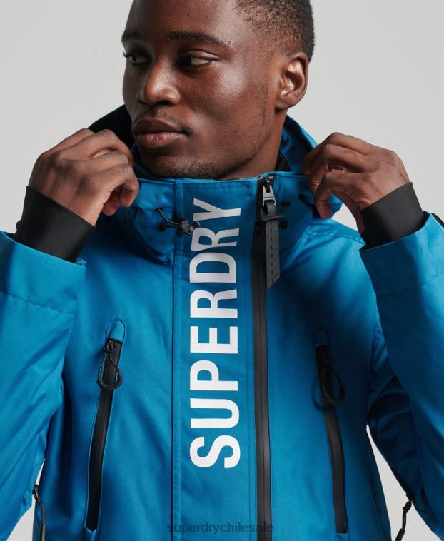 hombres Superdry azul chaqueta de rescate de esquí 2R68Z1375