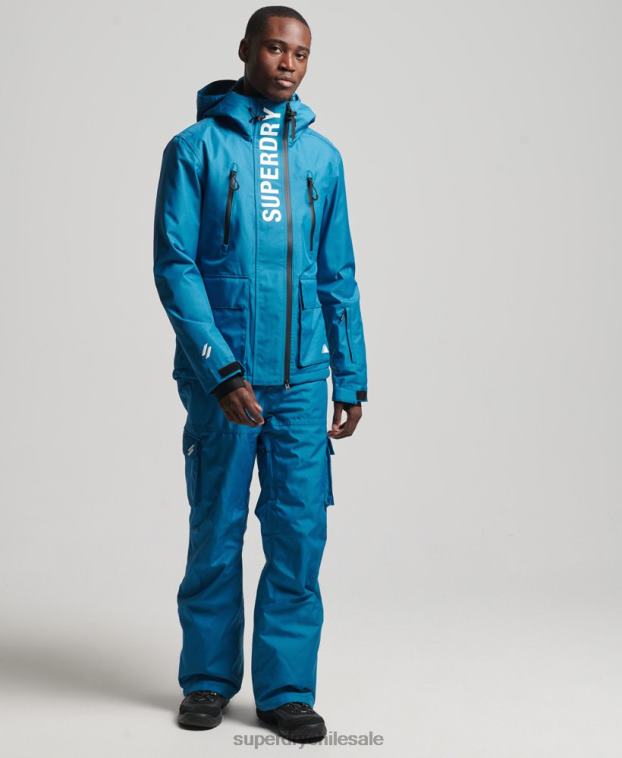 hombres Superdry azul chaqueta de rescate de esquí 2R68Z1375