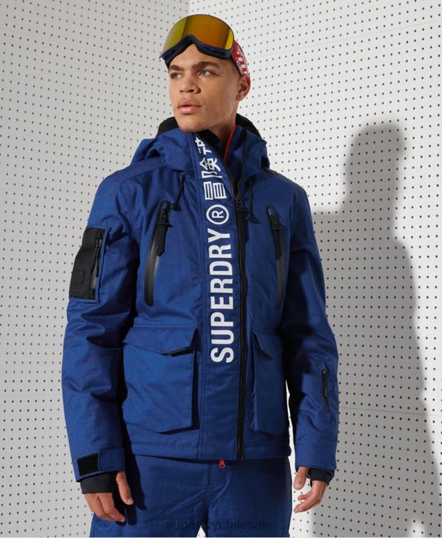 hombres Superdry azul chaqueta de rescate de montaña definitiva 2R68Z1403