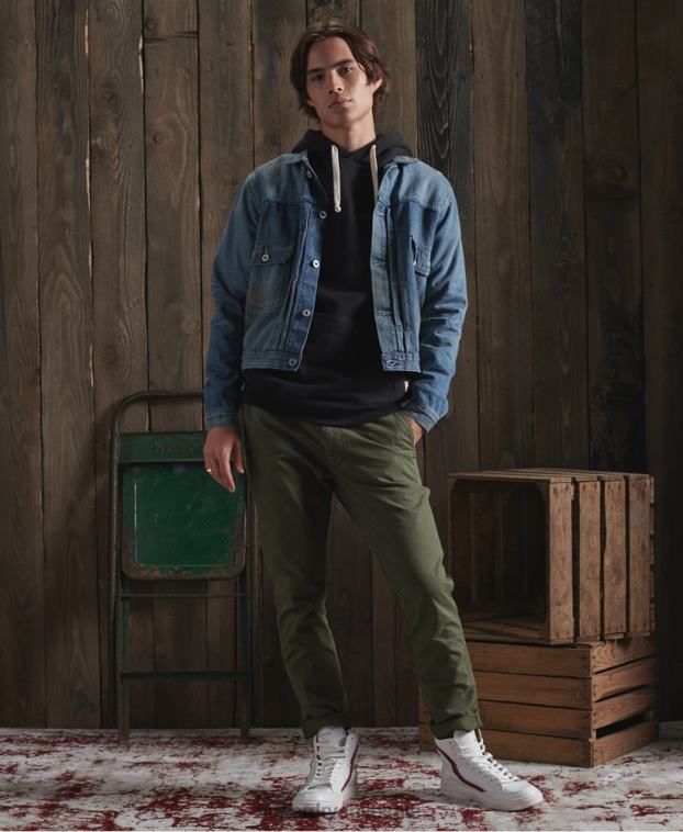 hombres Superdry azul chaqueta de trabajo japonesa seca de edición limitada 2R68Z4733