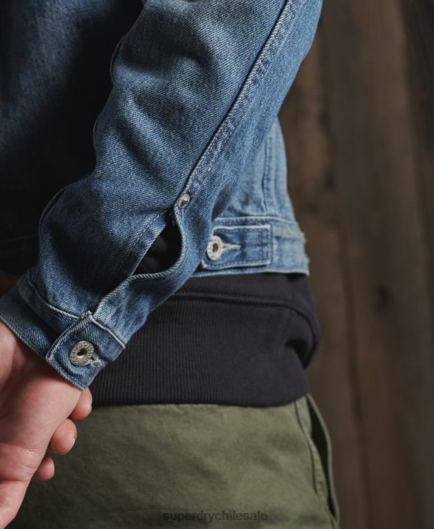 hombres Superdry azul chaqueta de trabajo japonesa seca de edición limitada 2R68Z4733