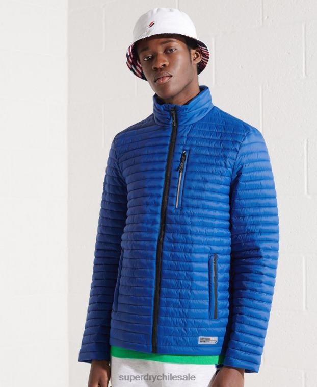hombres Superdry azul chaqueta fuji plegable sin capucha 2R68Z1191