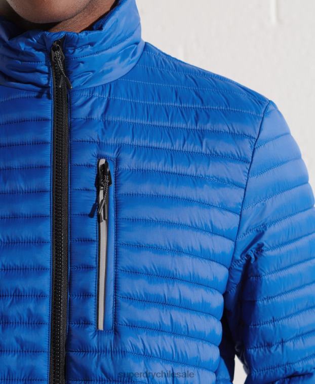 hombres Superdry azul chaqueta fuji plegable sin capucha 2R68Z1191