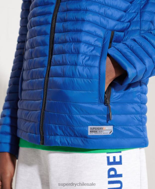 hombres Superdry azul chaqueta fuji plegable sin capucha 2R68Z1191