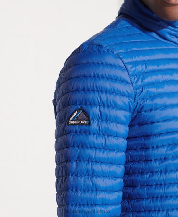 hombres Superdry azul chaqueta fuji plegable sin capucha 2R68Z1191