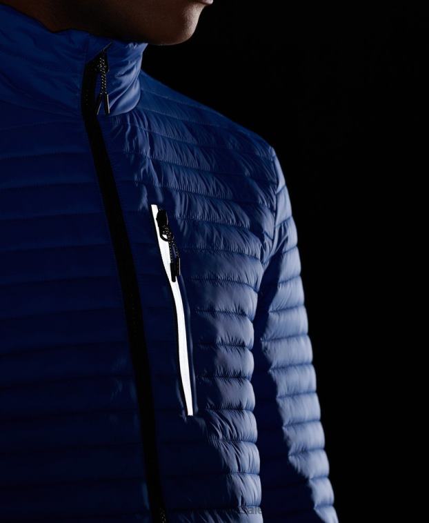 hombres Superdry azul chaqueta fuji plegable sin capucha 2R68Z1191