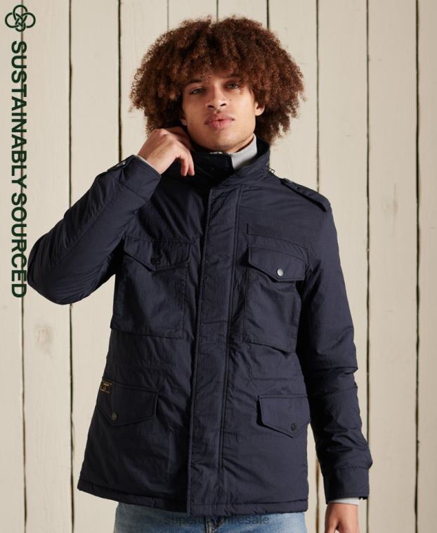hombres Superdry azul chaqueta militar m-65 2R68Z4675