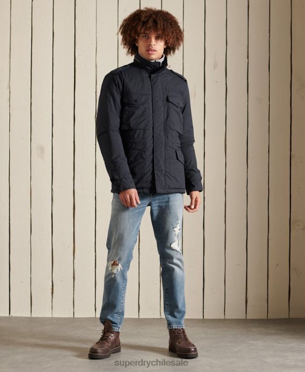 hombres Superdry azul chaqueta militar m-65 2R68Z4675
