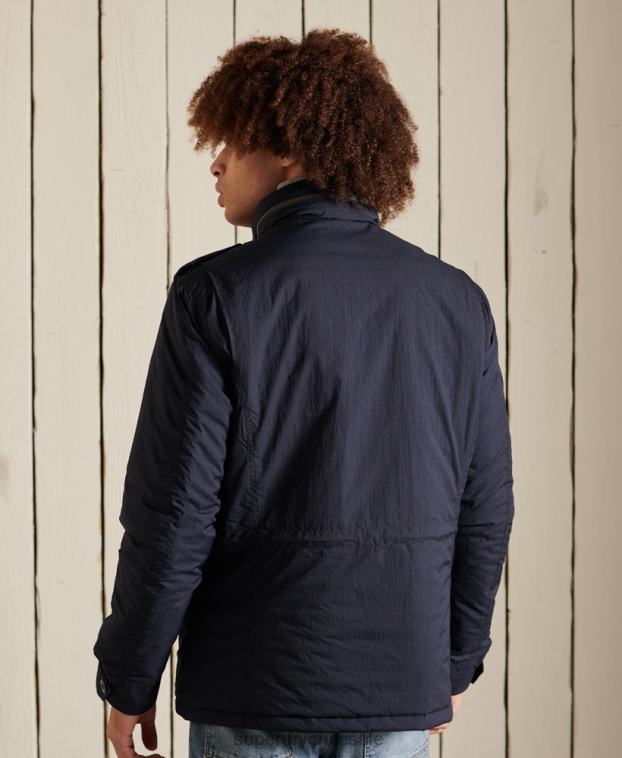 hombres Superdry azul chaqueta militar m-65 2R68Z4675