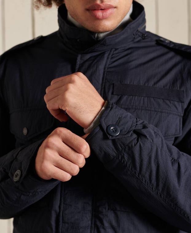 hombres Superdry azul chaqueta militar m-65 2R68Z4675