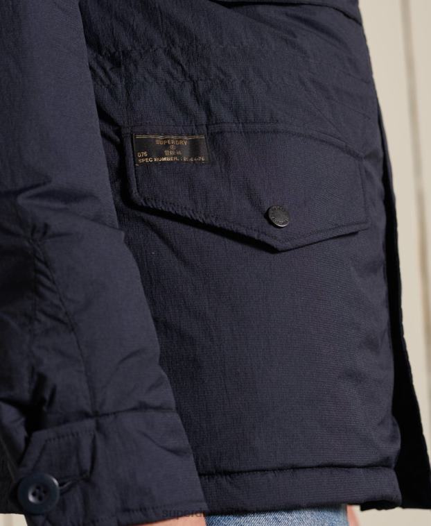 hombres Superdry azul chaqueta militar m-65 2R68Z4675