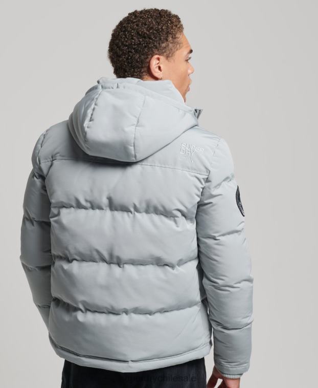 hombres Superdry azul claro chamarra acolchada Everest con capucha 2R68Z1158