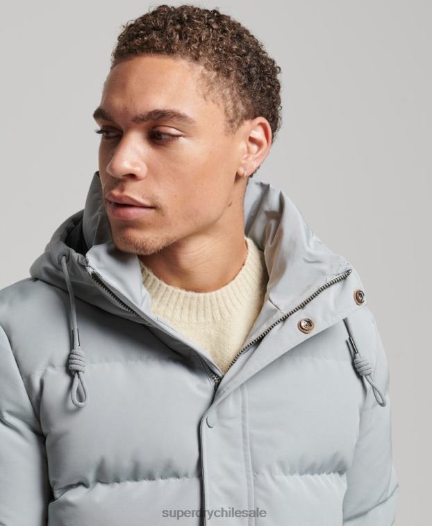 hombres Superdry azul claro chamarra acolchada Everest con capucha 2R68Z1158