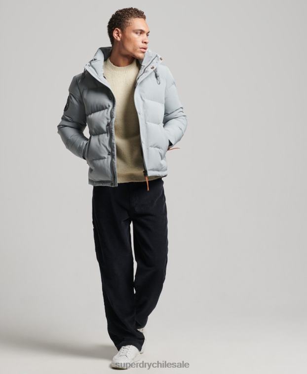 hombres Superdry azul claro chamarra acolchada Everest con capucha 2R68Z1158