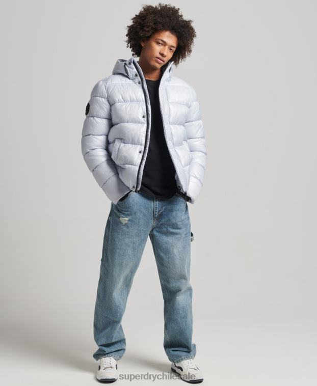 hombres Superdry azul claro chamarra acolchada xpd sports luxe 2R68Z4579