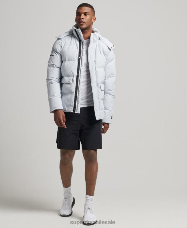 hombres Superdry azul claro chamarra corta acolchada 2R68Z4551