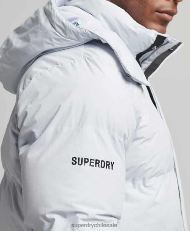 hombres Superdry azul claro chamarra corta acolchada 2R68Z4551