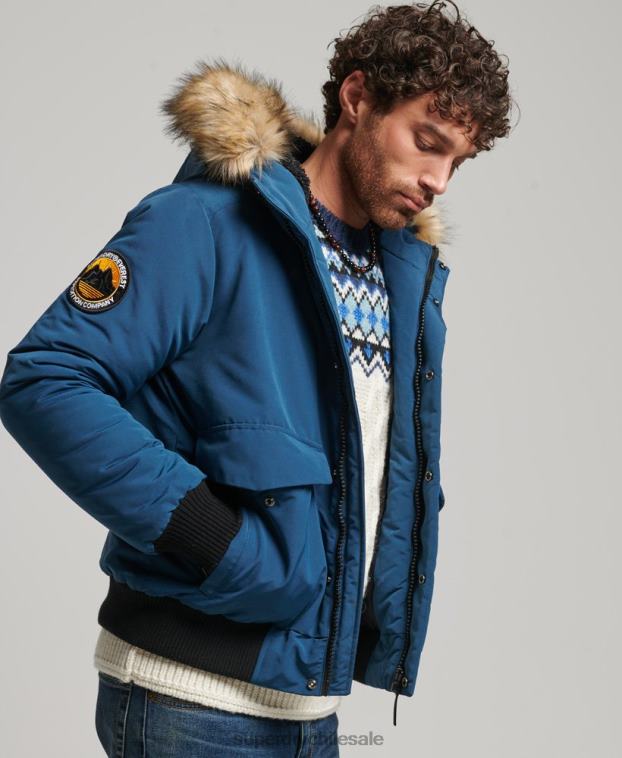 hombres Superdry azul claro chaqueta bomber everest 2R68Z1121