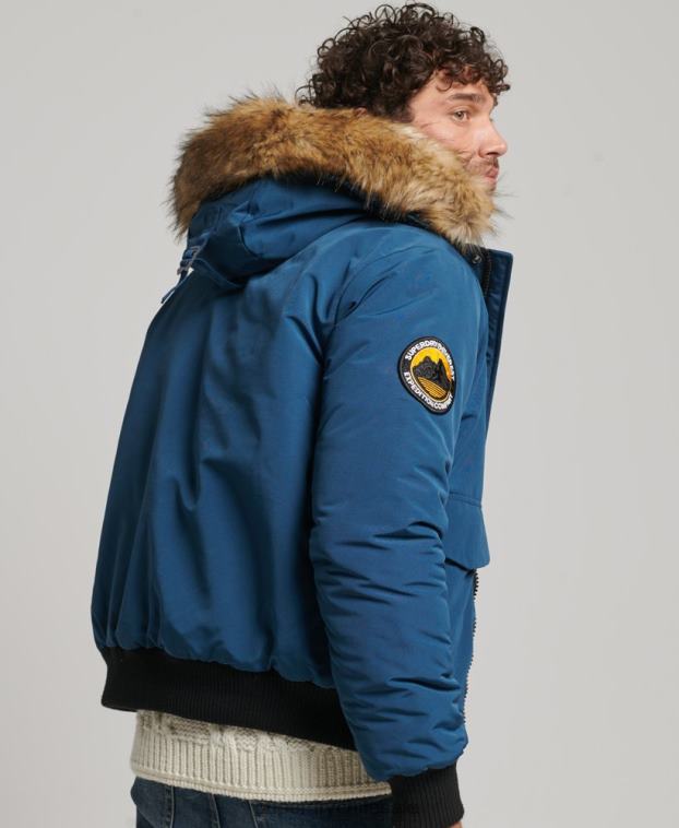 hombres Superdry azul claro chaqueta bomber everest 2R68Z1121