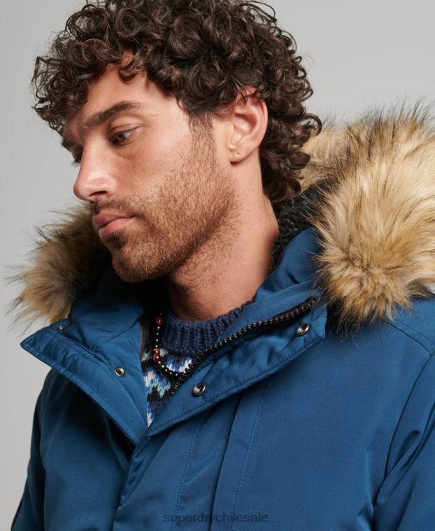 hombres Superdry azul claro chaqueta bomber everest 2R68Z1121