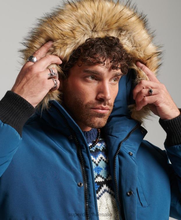 hombres Superdry azul claro chaqueta bomber everest 2R68Z1121
