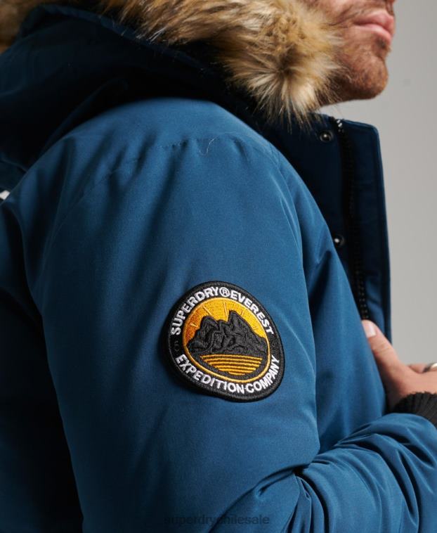 hombres Superdry azul claro chaqueta bomber everest 2R68Z1121
