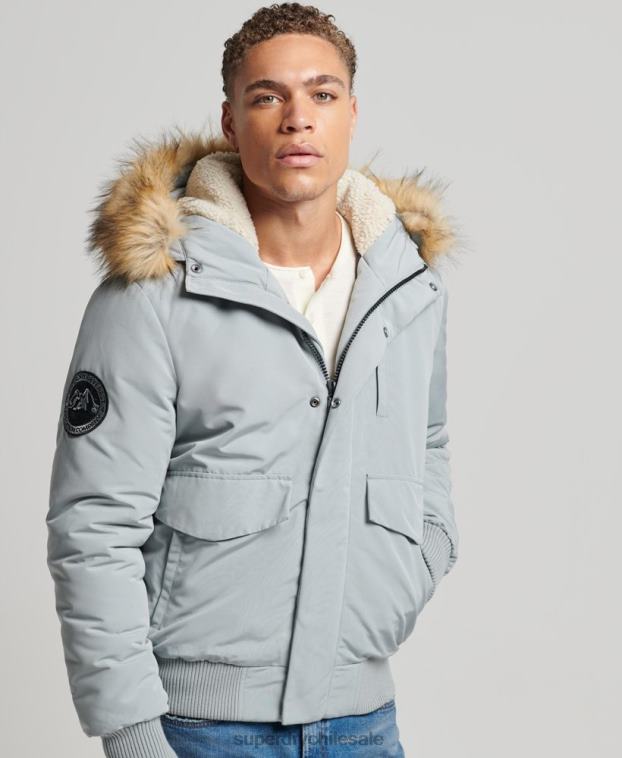 hombres Superdry azul claro chaqueta bomber everest 2R68Z993