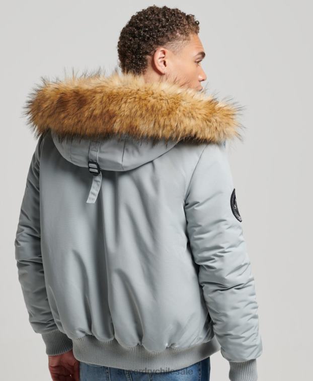 hombres Superdry azul claro chaqueta bomber everest 2R68Z993