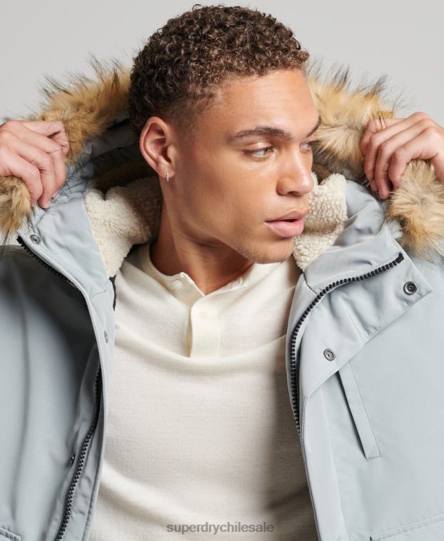 hombres Superdry azul claro chaqueta bomber everest 2R68Z993