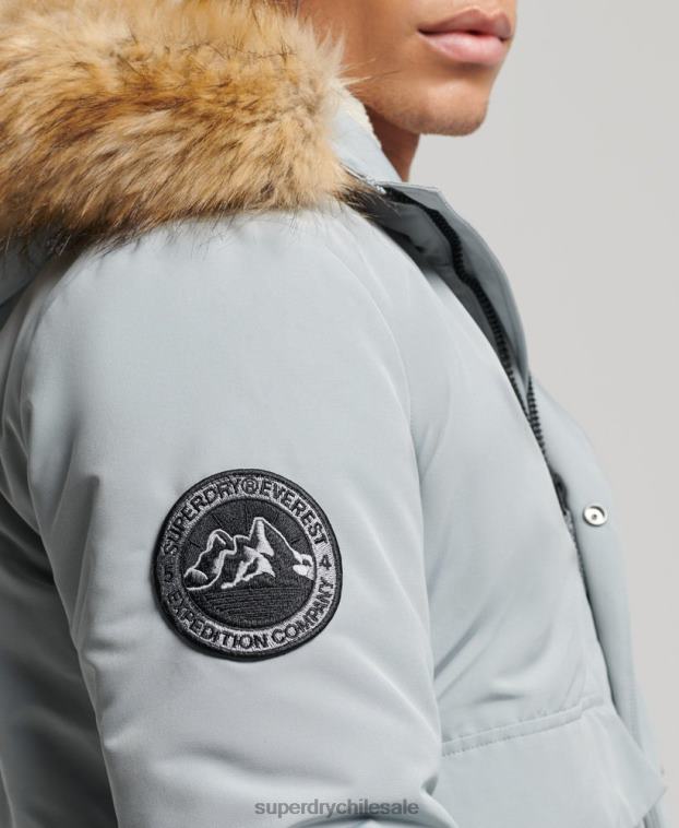 hombres Superdry azul claro chaqueta bomber everest 2R68Z993