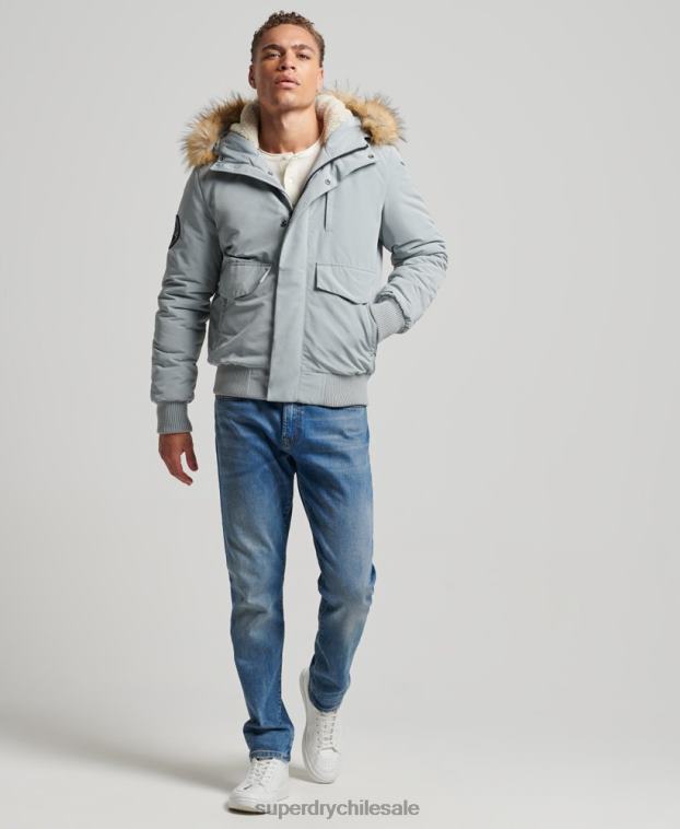 hombres Superdry azul claro chaqueta bomber everest 2R68Z993