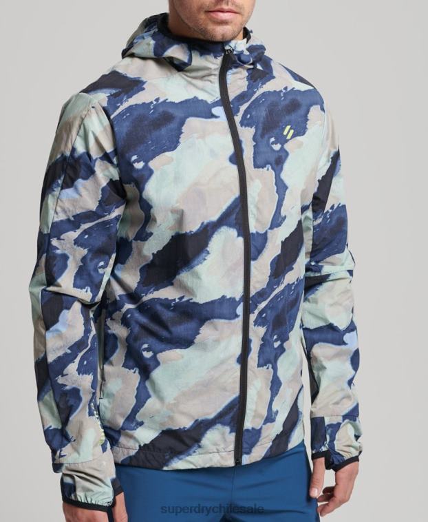 hombres Superdry azul correr chaqueta 2R68Z4718