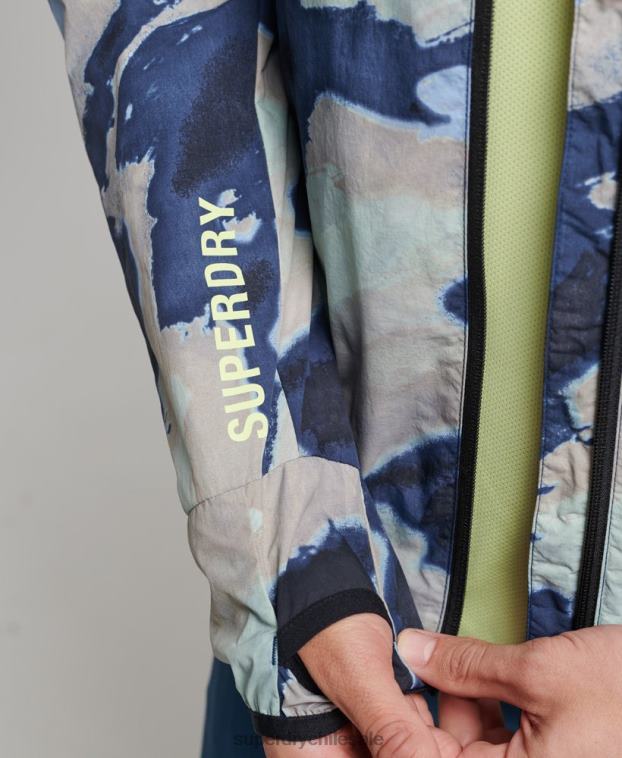 hombres Superdry azul correr chaqueta 2R68Z4718