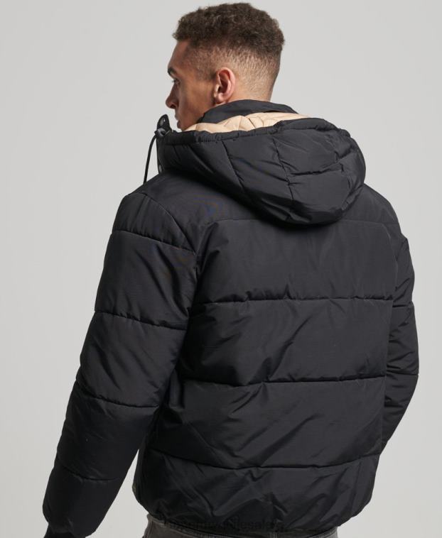 hombres Superdry azul oscuro chaqueta acolchada de montaña 2R68Z4533